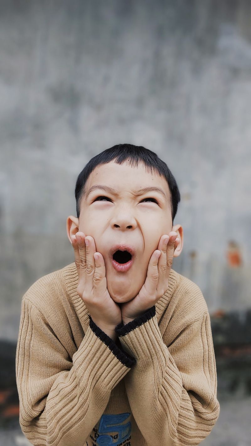 Cheerful child laughing